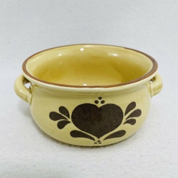 Vintage Nce 1986 Bowl Soup Crock Pot Stew Rice Curry Double Handle Heart Serving - Picture 1 of 8